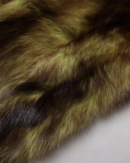 Dolce & Gabbana Multicolor Fur Shawl Neck Wrap Cover Collar Scarf