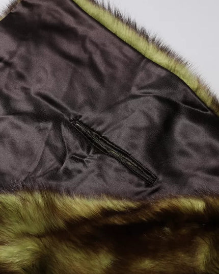 Dolce & Gabbana Multicolor Fur Shawl Neck Wrap Cover Collar Scarf