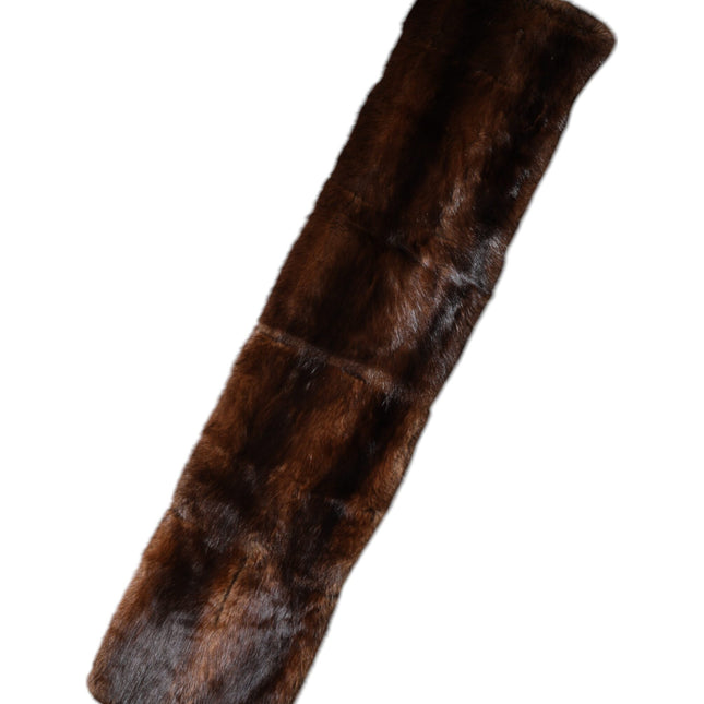 Dolce & Gabbana Black Brown Stripe Fur Shawl Wrap Scarf