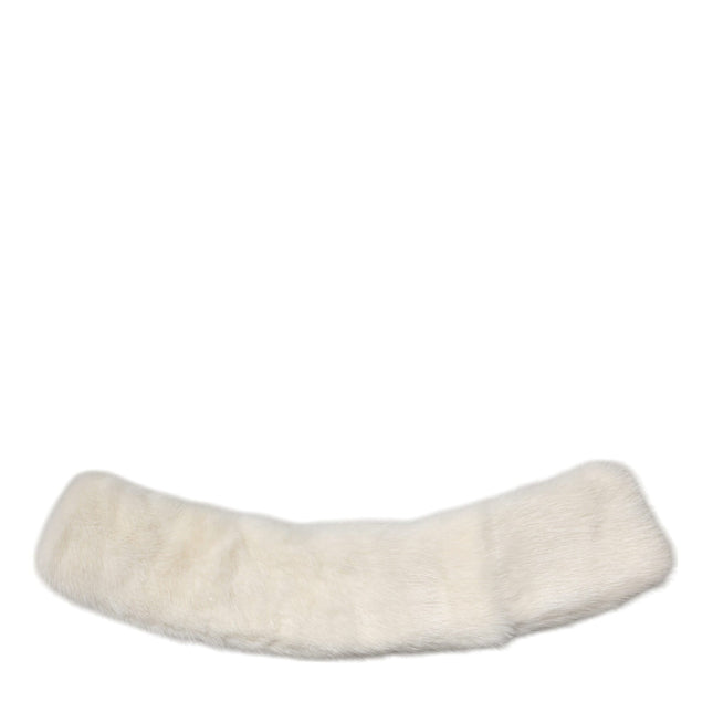Dolce & Gabbana White Mink Fur Collar Women Neck Wrap Scarf