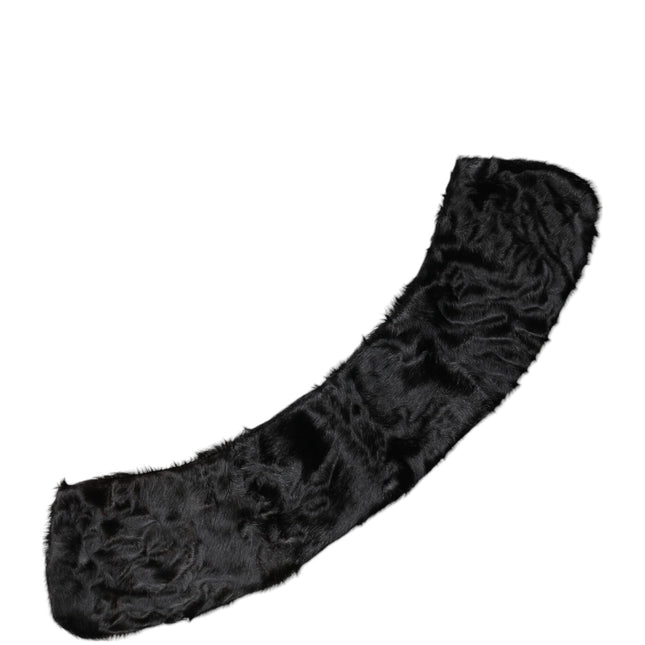 Dolce & Gabbana Black Lamb Fur Collar Women Neck Wrap Scarf