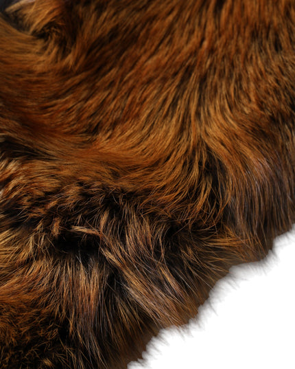 Dolce & Gabbana Brown Red Fox Fur Neck Warmer Winter Scarf