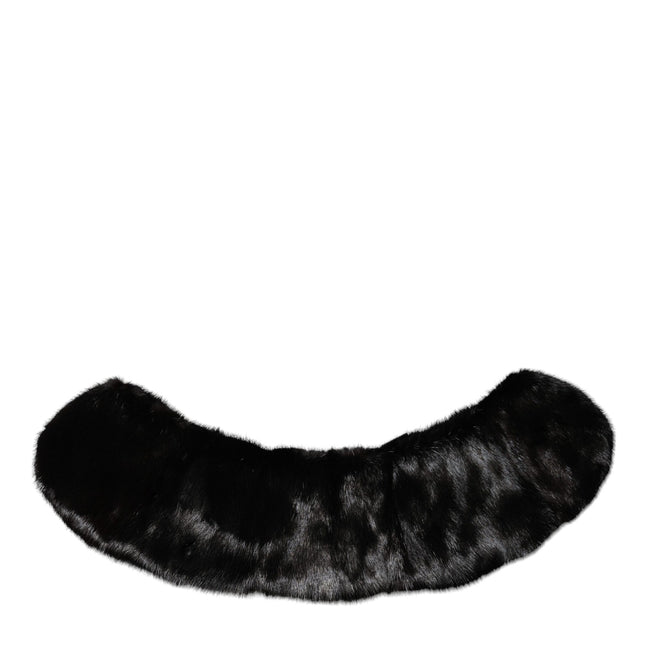 Dolce & Gabbana Black Fur Shawl Neck Wrap Cover Collar Scarf