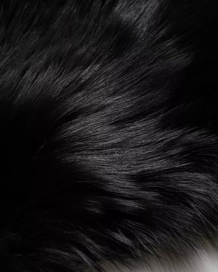 Dolce & Gabbana Black Fox Fur Neck Wrap Warmer Winter Scarf