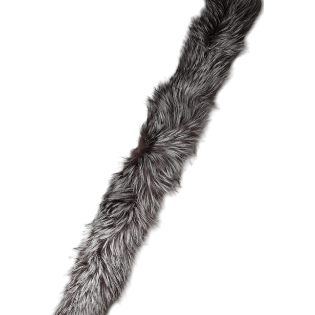 Dolce & Gabbana Gray Fox Fur Neck Wrap Warmer Winter Scarf