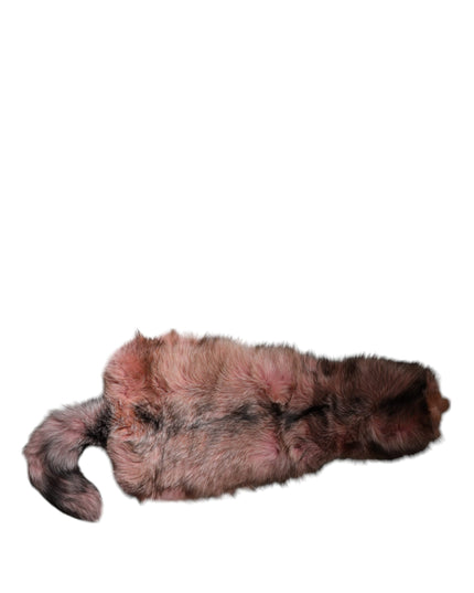 Dolce & Gabbana Pink Frost Fox Fur Neck Warmer Winter Scarf