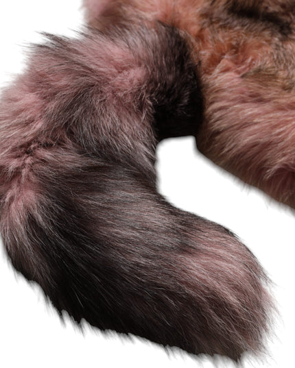 Dolce & Gabbana Pink Frost Fox Fur Neck Warmer Winter Scarf