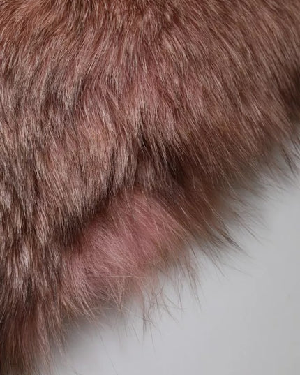 Dolce & Gabbana Pink Frost Fox Fur Neck Warmer Winter Scarf