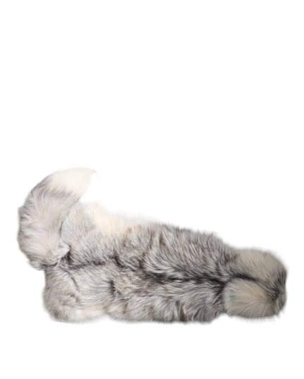 Dolce & Gabbana White Fox Fur Neck Wrap Warmer Winter Scarf