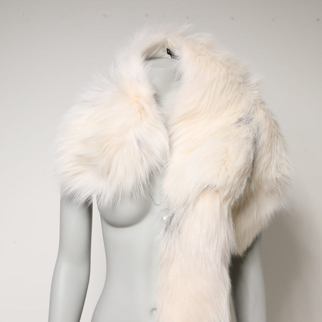 Dolce & Gabbana White Fox Fur Neck Wrap Warmer Winter Scarf