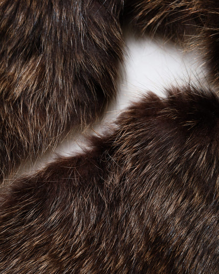 Dolce & Gabbana Brown Raccoon Fur Neck Warmer Winter Scarf