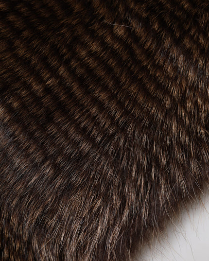 Dolce & Gabbana Brown Raccoon Fur Neck Warmer Winter Scarf