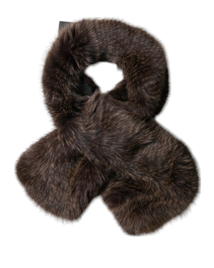 Dolce & Gabbana Brown Raccoon Fur Neck Warmer Winter Scarf