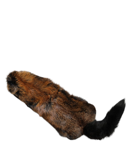 Dolce & Gabbana Brown Red Fox Fur Neck Warmer Winter Scarf