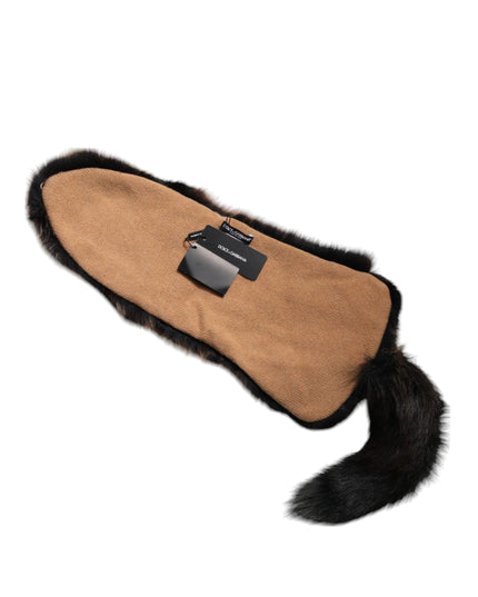 Dolce & Gabbana Brown Red Fox Fur Neck Warmer Winter Scarf