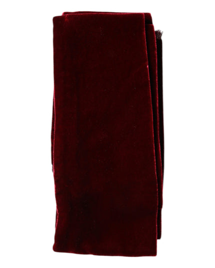 Dolce & Gabbana Bordeaux Cotton Silk Fringe Shawl Wrap Scarf