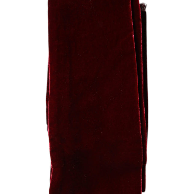 Dolce & Gabbana Bordeaux Cotton Silk Fringe Shawl Wrap Scarf