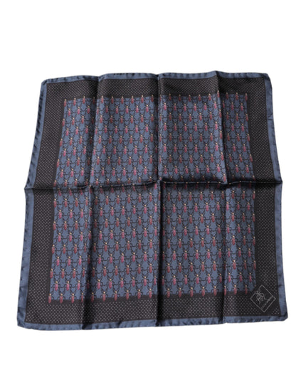 Dolce & Gabbana Dark Blue Beetle Square Handkerchief Scarf