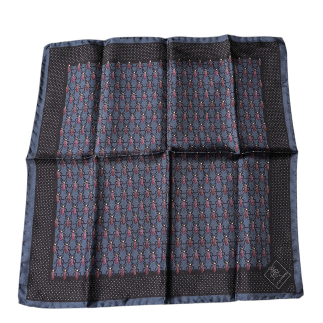 Dolce & Gabbana Dark Blue Beetle Square Handkerchief Scarf