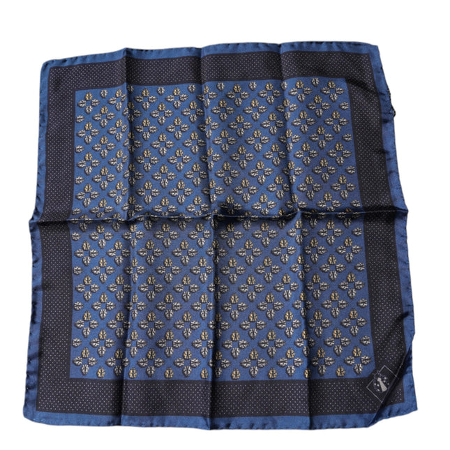 Dolce & Gabbana Blue Lady Bug Silk Square Handkerchief Scarf