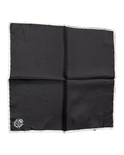 Dolce & Gabbana Black Crown Logo Square Handkerchief Scarf
