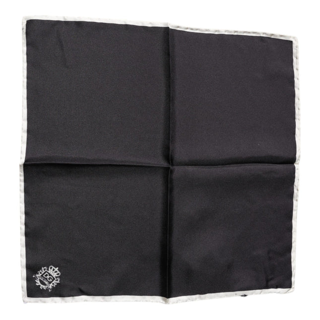 Dolce & Gabbana Black Crown Logo Square Handkerchief Scarf