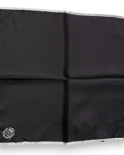 Dolce & Gabbana Black Crown Logo Square Handkerchief Scarf