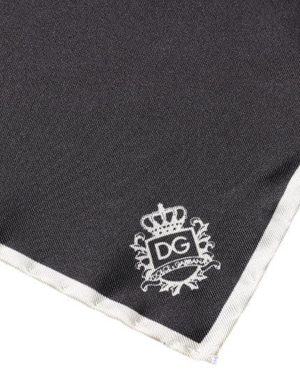 Dolce & Gabbana Black Crown Logo Square Handkerchief Scarf