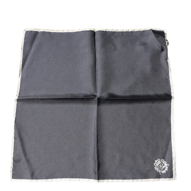 Dolce & Gabbana Gray Crown Logo Square Handkerchief Scarf