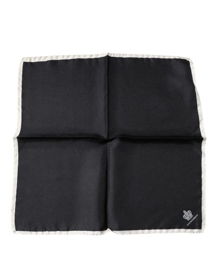 Dolce & Gabbana Black Crown Logo Square Handkerchief Scarf