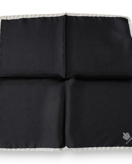 Dolce & Gabbana Black Crown Logo Square Handkerchief Scarf