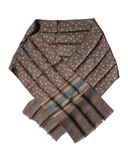 Dolce & Gabbana Brown Fantasy Silk Neck Wrap Shawl Scarf