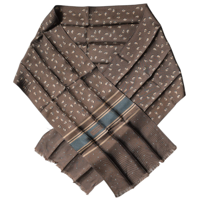 Dolce & Gabbana Brown Fantasy Silk Neck Wrap Shawl Scarf