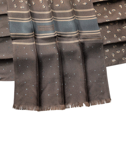 Dolce & Gabbana Brown Fantasy Silk Neck Wrap Shawl Scarf