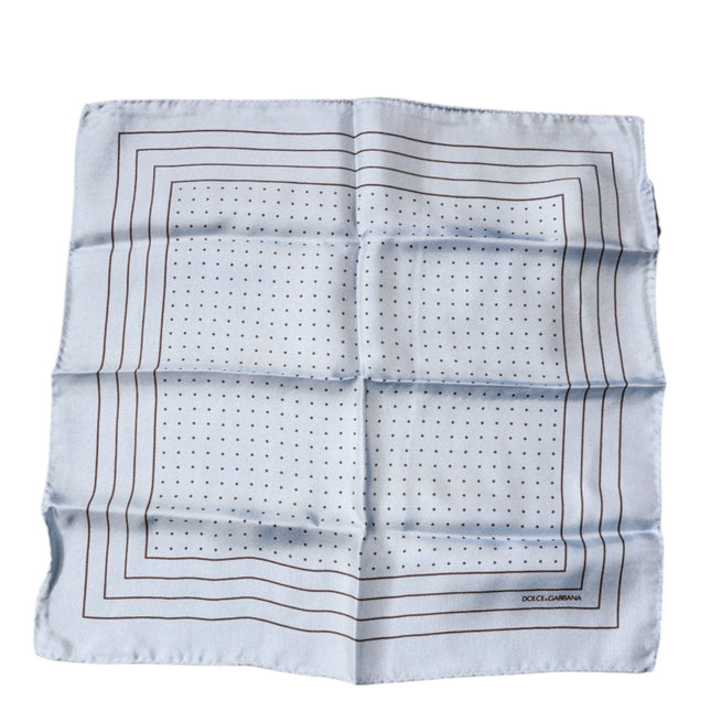Dolce & Gabbana Sky Blue Polka Dots Square Handkerchief Scarf