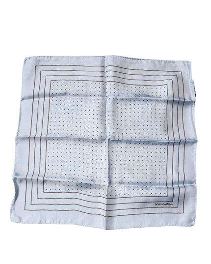 Dolce & Gabbana Sky Blue Polka Dots Square Handkerchief Scarf