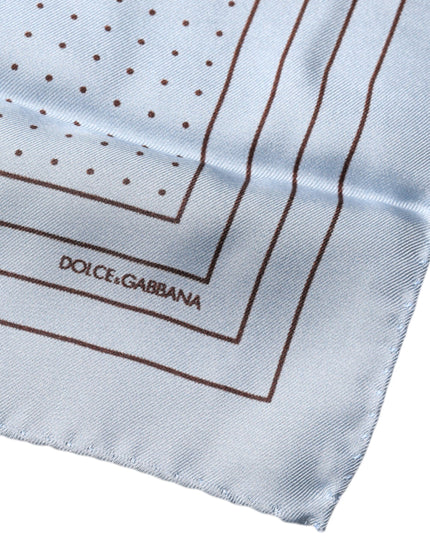 Dolce & Gabbana Sky Blue Polka Dots Square Handkerchief Scarf