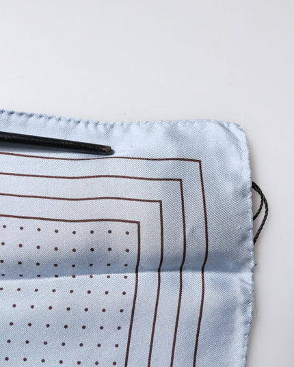 Dolce & Gabbana Sky Blue Polka Dots Square Handkerchief Scarf