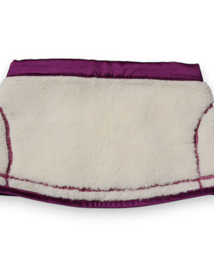 Dolce & Gabbana White Purple Cashmere Fleece Neck Warmer Scarf