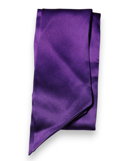 Dolce & Gabbana Purple Satin Silk Skinny Neck Foulard Scarf