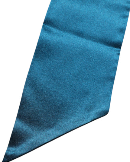 Dolce & Gabbana Dark Green Satin Silk Skinny Foulard Scarf