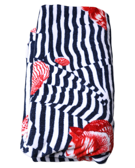 Dolce & Gabbana Multicolor Stripes Seashells Beach Towel