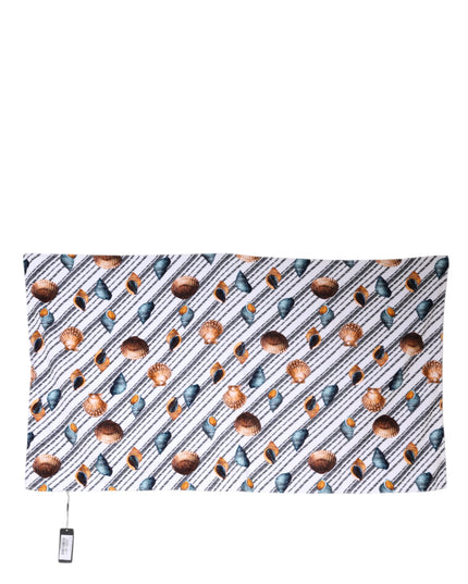 Dolce & Gabbana Multicolor Stripes Seashells Beach Towel