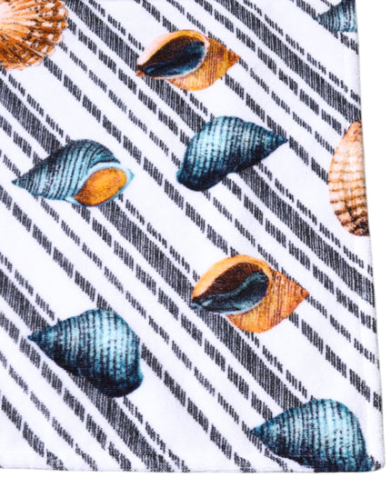 Dolce & Gabbana Multicolor Stripes Seashells Beach Towel