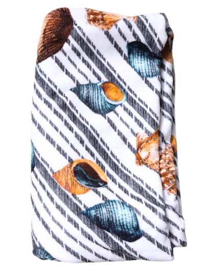 Dolce & Gabbana Multicolor Stripes Seashells Beach Towel