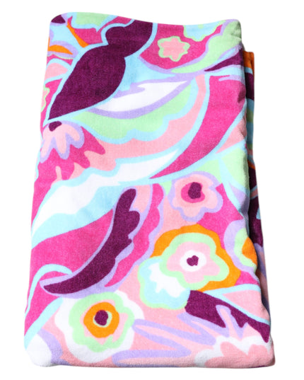 Dolce & Gabbana Multicolor Floral Print Cotton Beach Towel