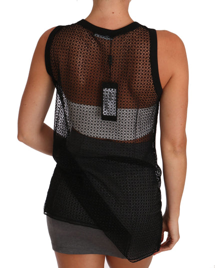 Dolce & Gabbana Black Mesh Transparent Blouse T-shirt