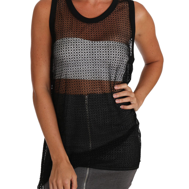 Dolce & Gabbana Black Mesh Transparent Blouse T-shirt