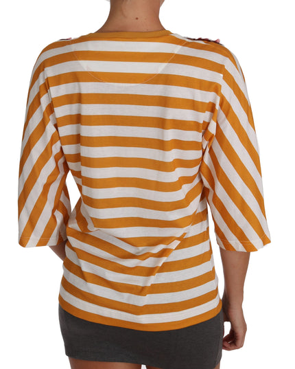 Dolce & Gabbana White Orange FIRENZE Top T-shirt