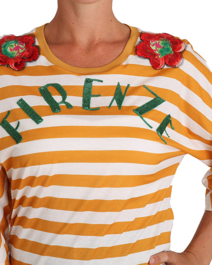 Dolce & Gabbana White Orange FIRENZE Top T-shirt